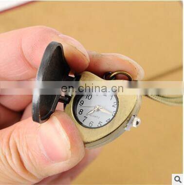 2017 new fashion retro style Diamond Heart Alloy Heart Pocket Necklace Watch Christmas Gift for girlfriend