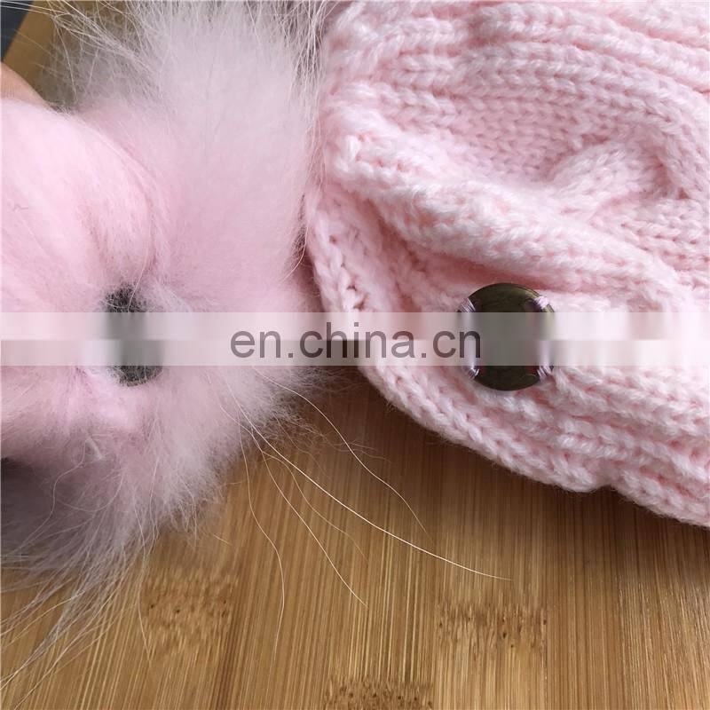 Kids Knitted Hats with Double Fur Balls Baby Cute Winter Warm Beanies Hats Baby Knitted Hat