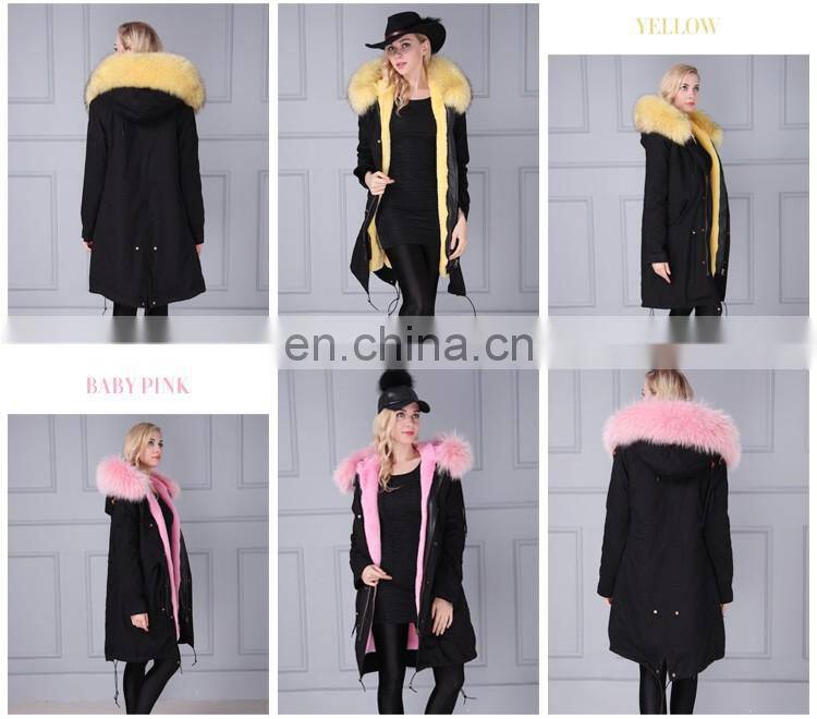 Fashion design mr and mrs fox fur jacket with fur inside