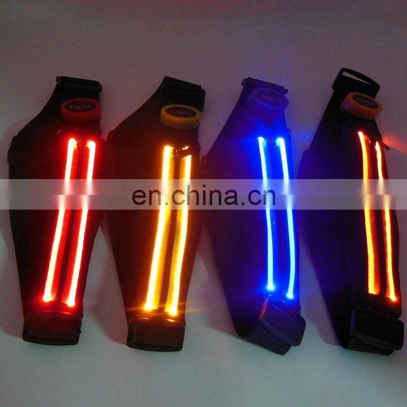Portable running pouch belt pack LED hot sale waist led pouch belt Luminous running pouch belt in night
