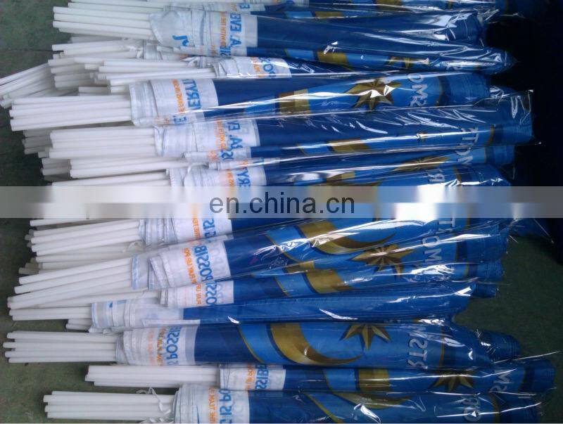 colorful promotional rainbow hand flag