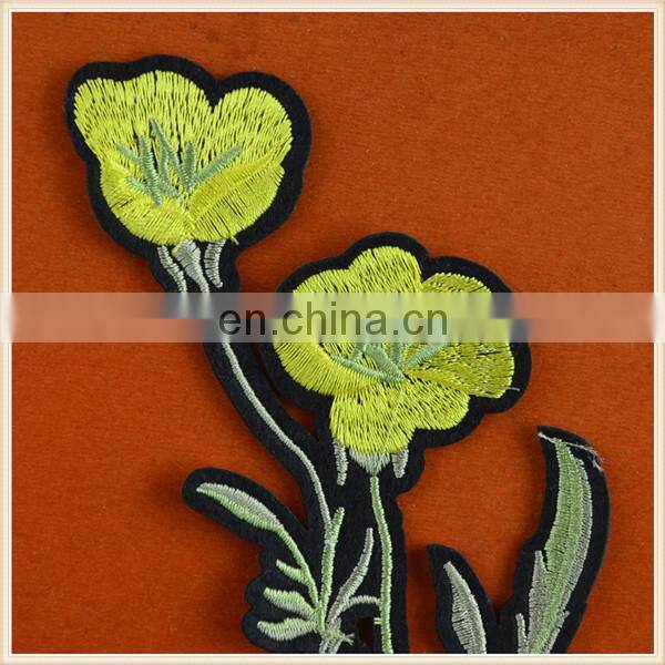 new design hot sale floral embroidery patches for decoration