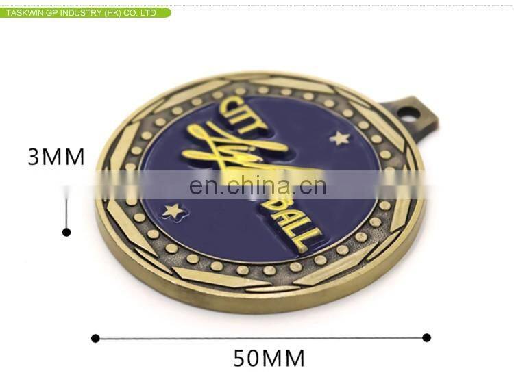 promotional cheap custom logo medal with antique brass plating