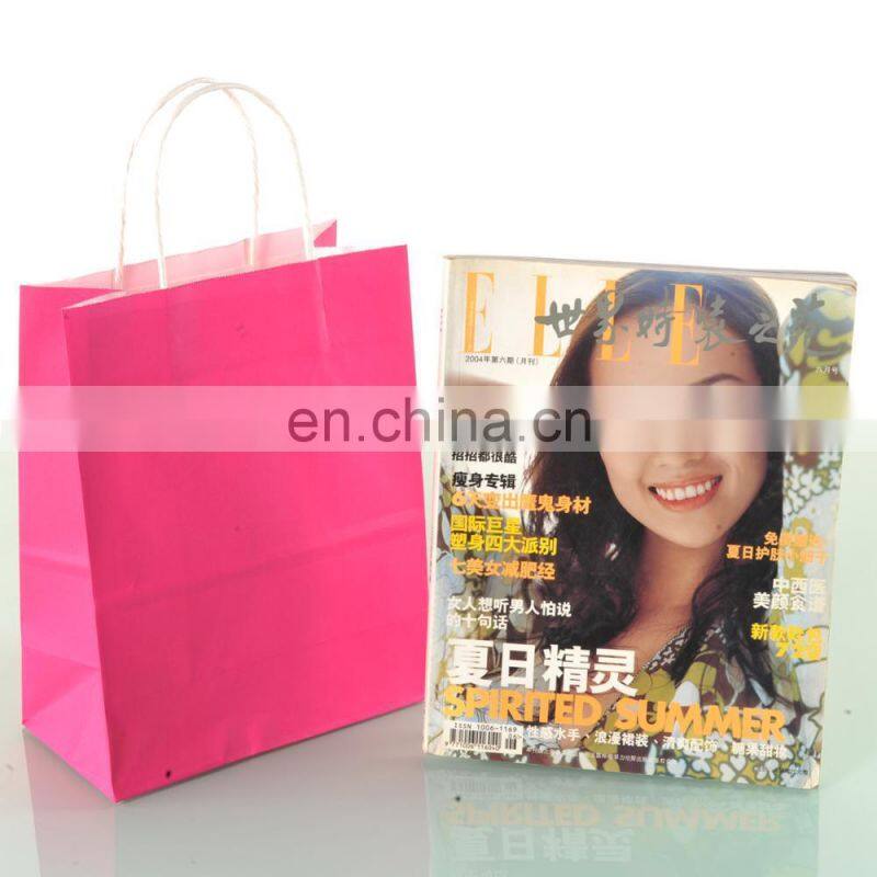 Accept logo printed twisted handle kraft paper bag