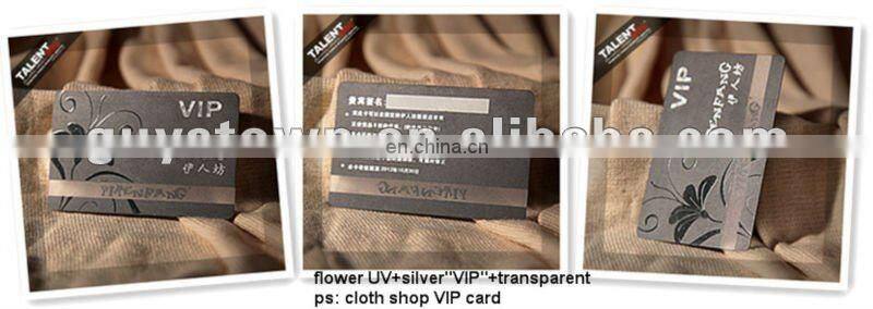 custom high class spot UV transparent plastic business card for promotion