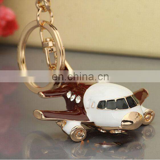 WHOLESALE PLANE WOMEN GIFT CTYSTAL AIRCRAFT KEYCHAIN