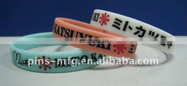cheap debossed full color funny silicone wristbands