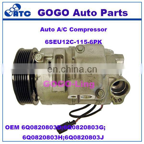 GOGO 6SEU12C Auto A/C Compressor OEM 6Q0820803D;6Q0820803G;6Q0820803H;6Q0820803J