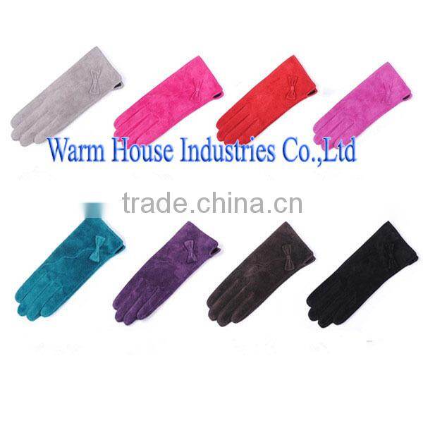 2016 Suede Ladies Thin Sexy Leather Gloves Made in China