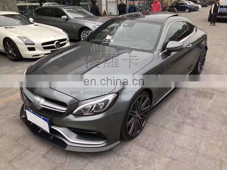 C63 w205 brabas carbon finber parts full set with carbon finber front lip diffuser and muffler tips and carbon rear wing