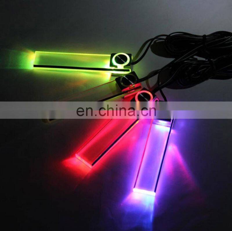 New arrival 4 in 1 12V Car Auto Interior LED Atmosphere Lights Decoration Lamp Blue Wholesale