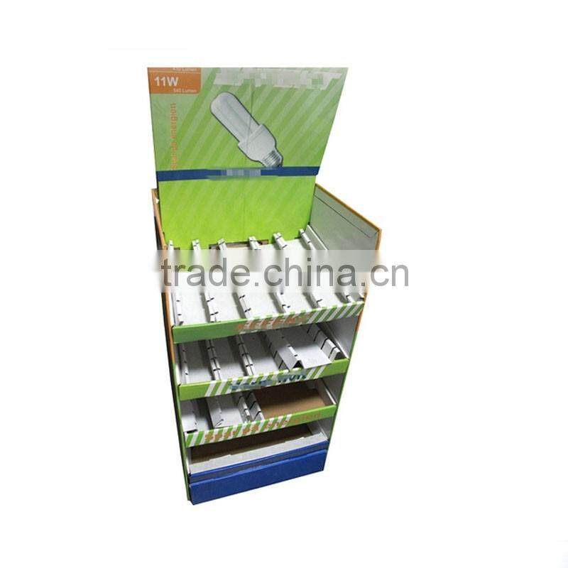 Eye catching advertising cardboard jewelry display stand with hook