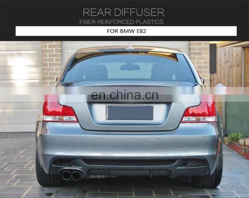 Black Painted FRP Rear Bumper Lip Quad Pipes for BMW E82 E88 125i 128i 135i M Sport 2012-2013