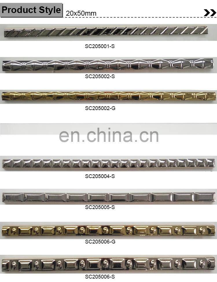 Listello gold filled pencil border tile for bathrooms