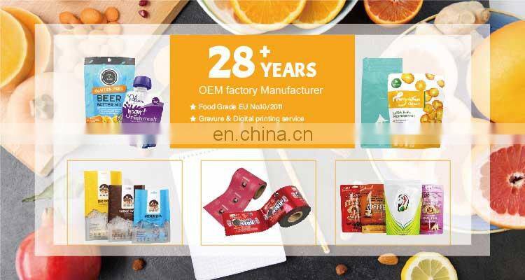 High quality custom printed matt blue white plastic food nuts packaging food packaging bag