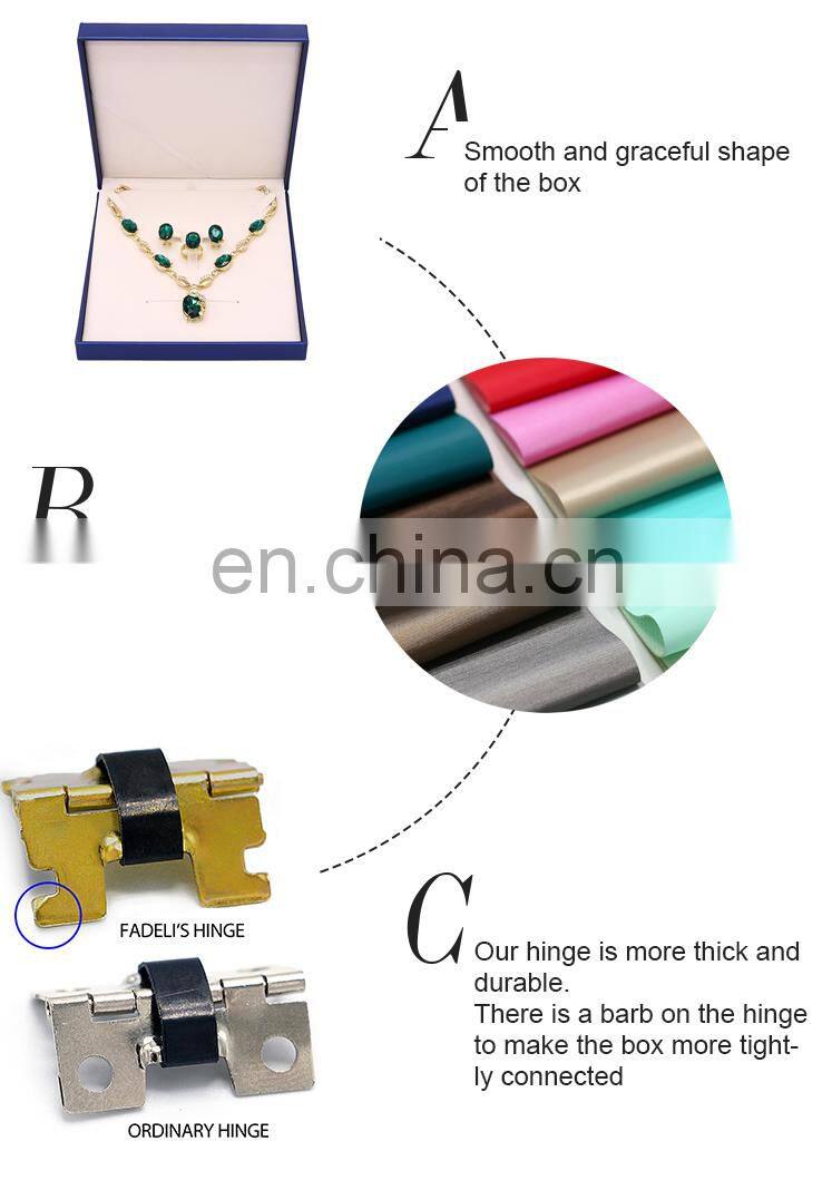 Fadeli China Luxury Ring Earrings Pendant PU Leather Jewelry Box