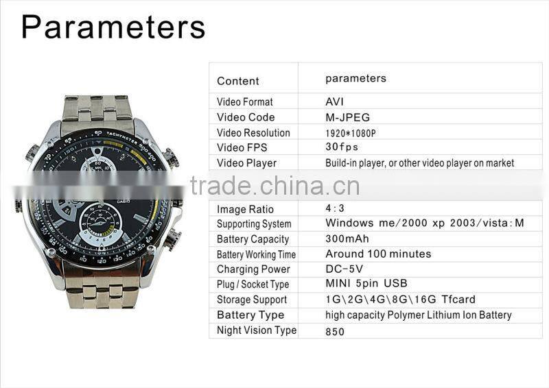 Cheapest DVR hidden 4GB watch Camera 2560*1920 MINI DV DVR night vision camera watch 908-W