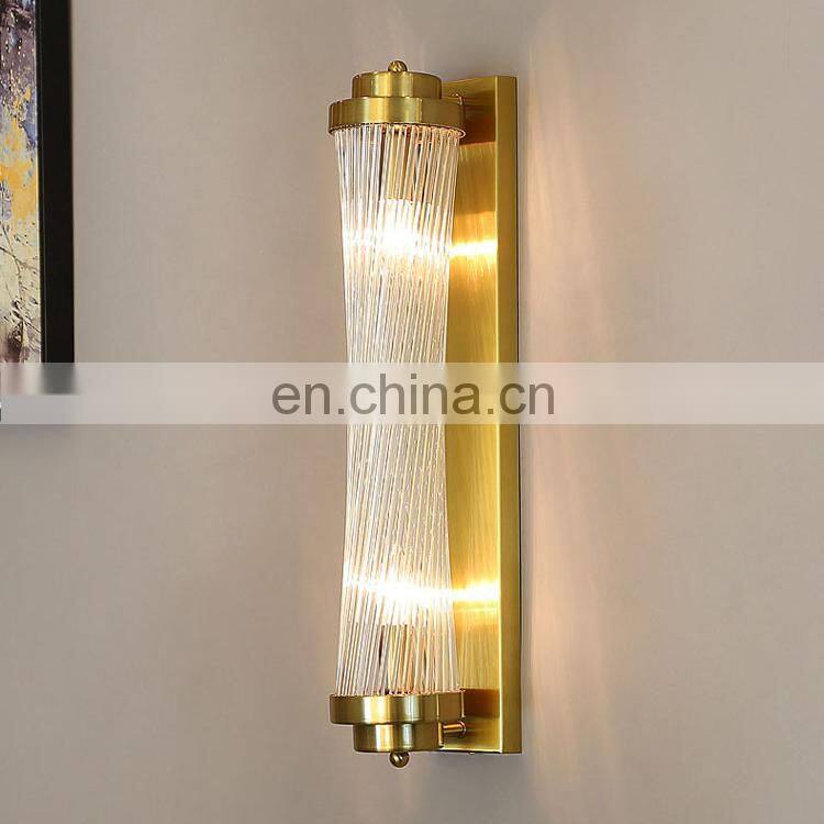 Nordic Light luxury Wall lamp E14 Crystal pillars Rotated Slim waist corridor Lights E14 For sitting room background Wall Lights