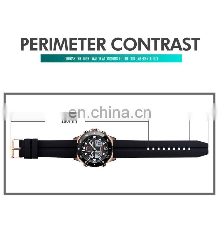 Skmei 1538 Stainless Steel Strap Waterproof Men Digital Watch Roes Gold Wristwatch Led