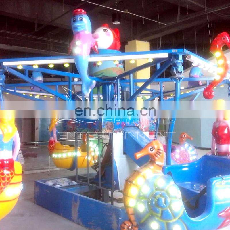 Kiddie rotary ocean machine beautiful appearance mermaid shape ocean walking ride for sale