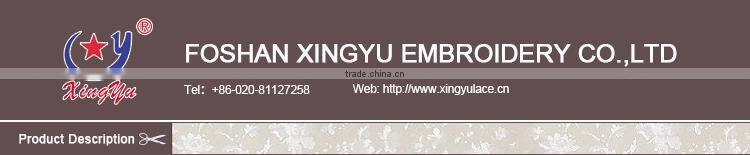 Hot sale fashion orange maple leaves shape chemical lace embroidery fabric wholesale