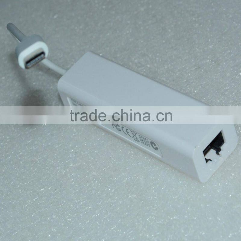 White Color Type C USB-C Cable Adapter 3 USB Ports RJ45 Ethernet Connector for Macbook 12" square tube connector