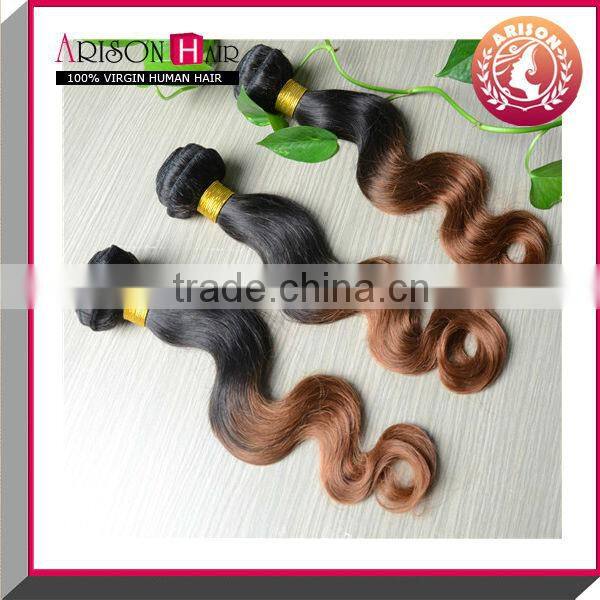 Hot sale fashion sexy 100% virgin brazilian 3 tone color ombre hair
