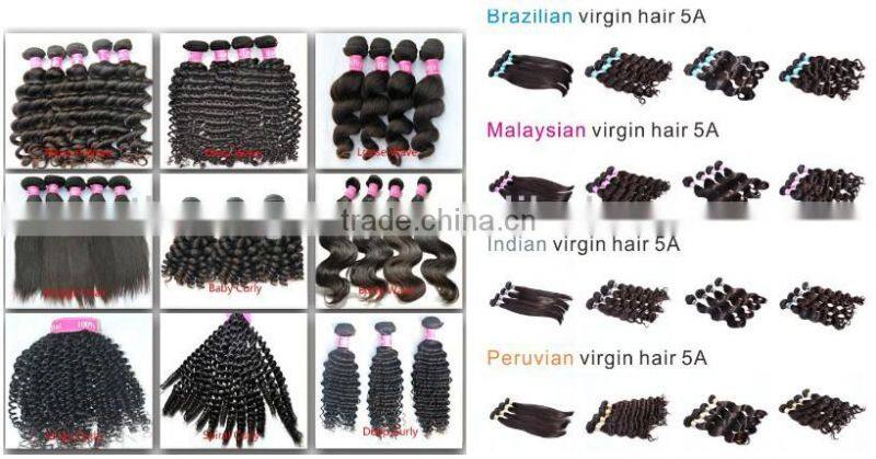 2014 New wavy shedding free Virgin & Remy Deep Wave 100% Virgin Curly Hair