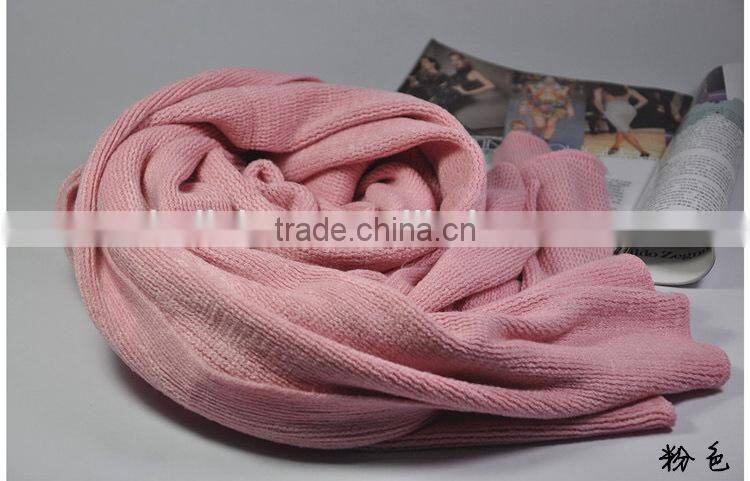 Wholesale Long Acrylic Knitted Plain Fashion Ladies Winter Scarf