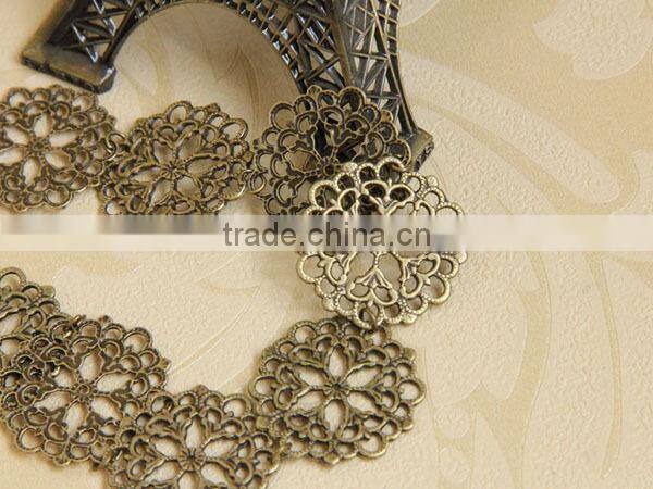 New Lovely Metallic Sweet Lady Hollow Rose Flower Elastic Hair Band Fashion Headband - Gold (Gloden Flower)