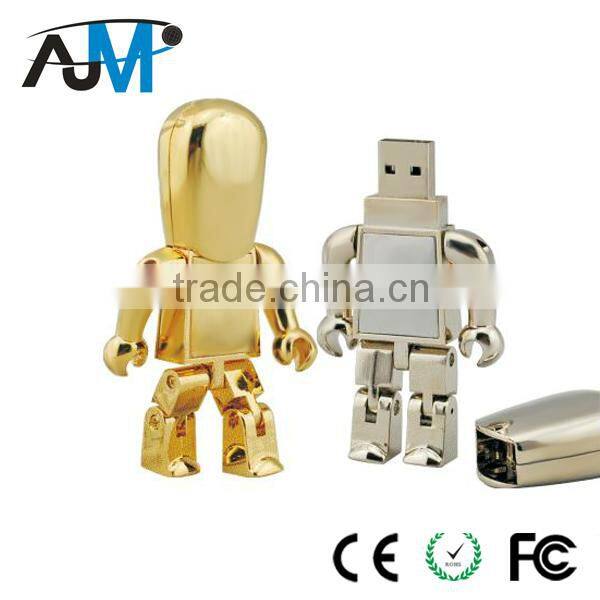4gb usb stick metal robot usb gold bar pen drive factory price