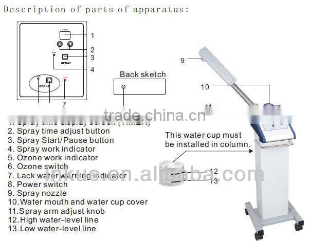 A-7000 Professional Portable vertical Facial Steamer OZone Spa Salon Beauty