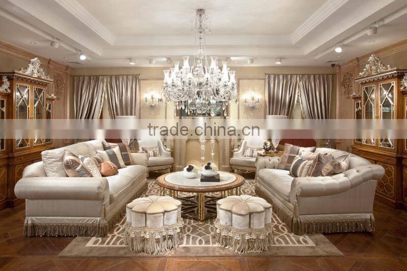2015 New Design Luxury Antique Amercian Style Furniture Living Room Solid Wood Hand Carved Sofa Design Furniture Sets