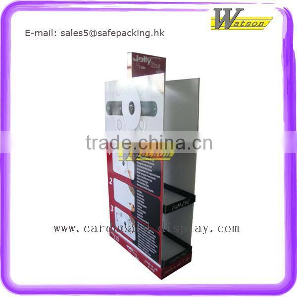 Supermarket Promotion corrugated Floor Stand Paper Shelf Display