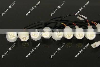 12V HIDE AWAY 8-LED RED FLASHING STROBE LIGHT FOR GRILLE/BAR/ROOF LAMP KIT