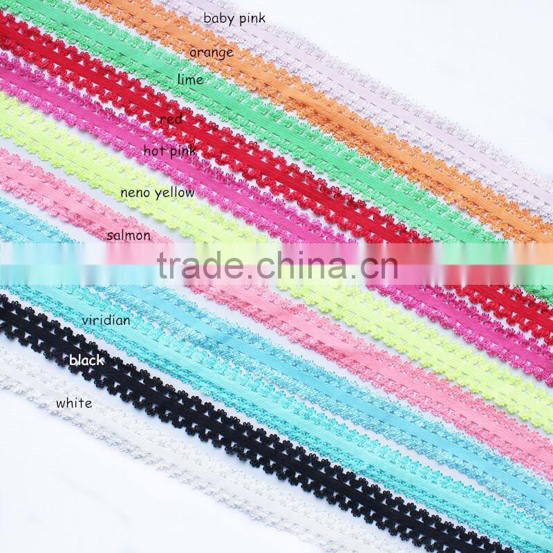 Hot-selling 5/8 Width Floral Fold Over Elastic,Printed FOE Elastic For Babygirl Hair Tie
