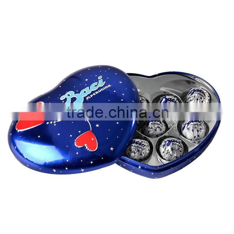 Customized heart shaped tin box for chocolate packaging