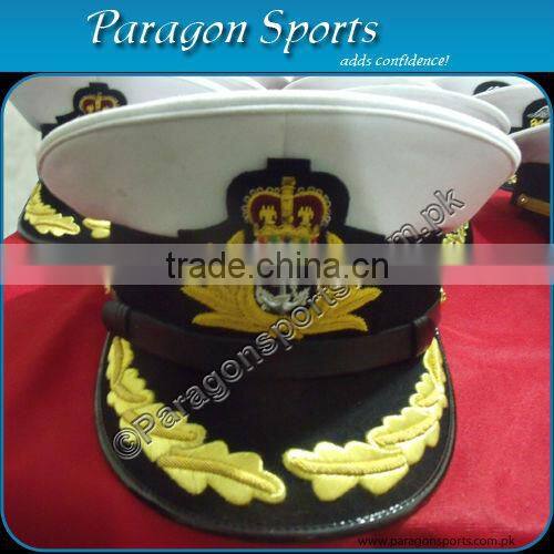 Military Khaki Peak Cap with Double Row hand embroidery peak