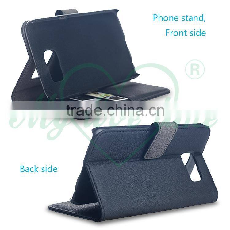 Guangzhou OEM Factory Leather Phone Folio Case for Samsung Galaxy S6