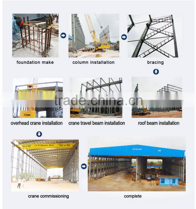 Trussed construction steel structure 45m clear span farm grain store