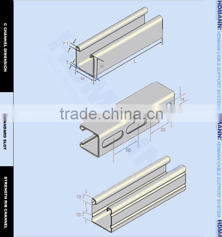 Pre-galvanized galvanised steel c strut channel with factories in China