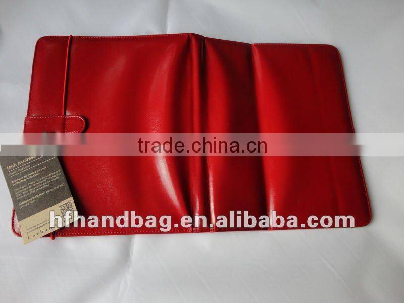 PU Bright red Flat computer&To get on the Internet package leather bag