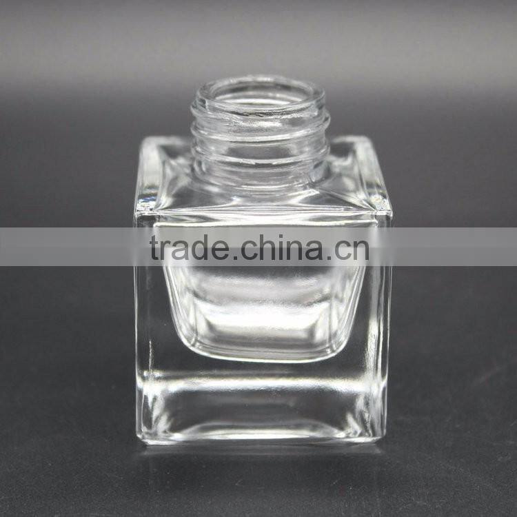 40ml mini square glass reed diffuser bottle with black screw cap wholesales