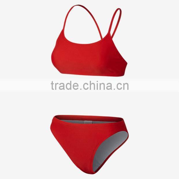 Women's Two-Piece Swimsuit strappy blank halter push up bikini tankinis