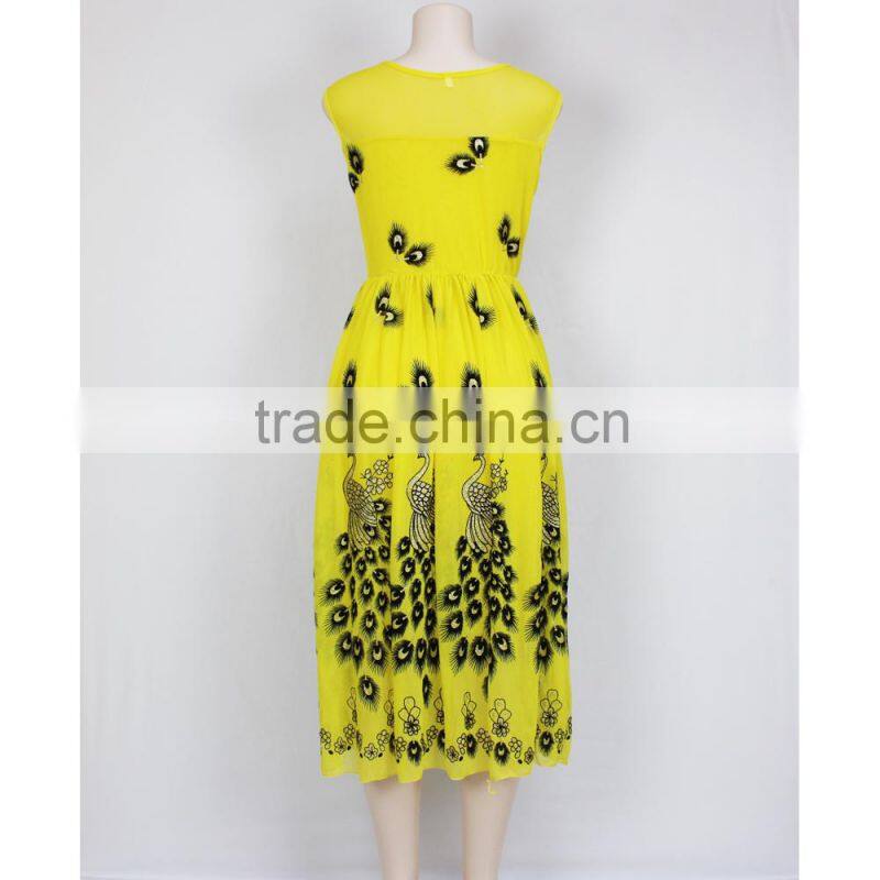new patterns woman simple fashion flower dress model ladies casual dress