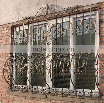 Toping-selling newest wrought iron window grill design