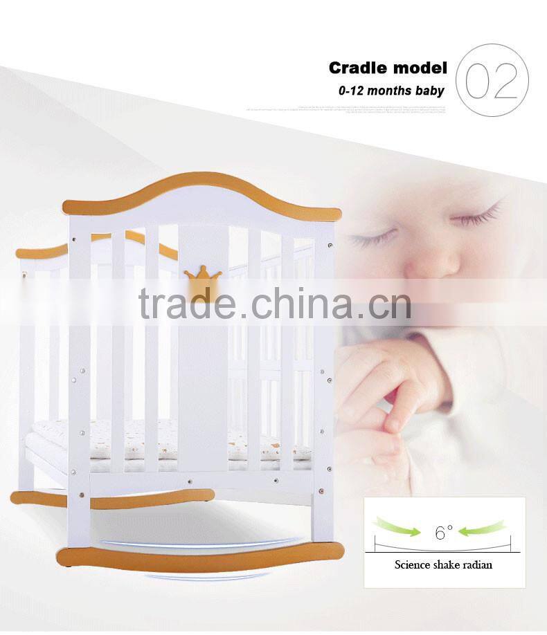 Eco-friendly Wood Multifunction Wooden Baby Cribs Pine Wood Baby Bed