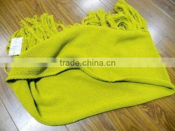 fashion lady cashmere knitted fringe scarf