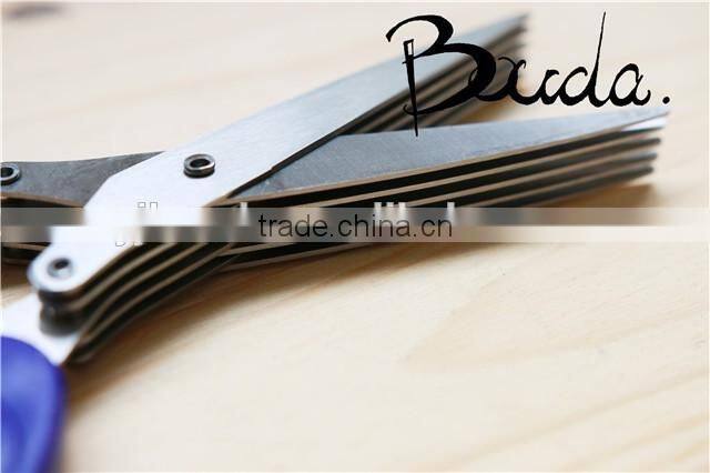Multifunction 5 blade stainless steel herb scissor/ kitchen scissors BD-S1640