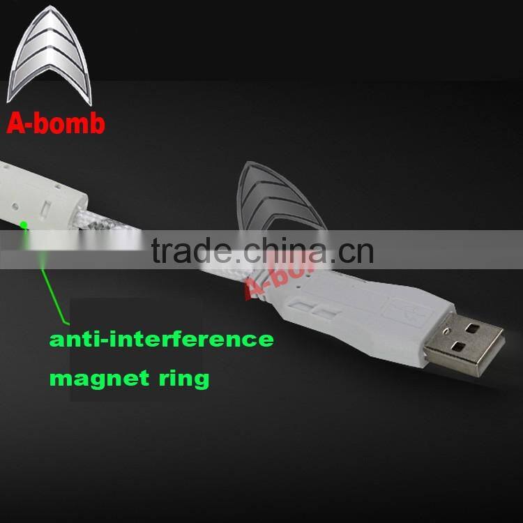 2016 A-bomb waterproof LED mechanical keyboard with metal material and ABS